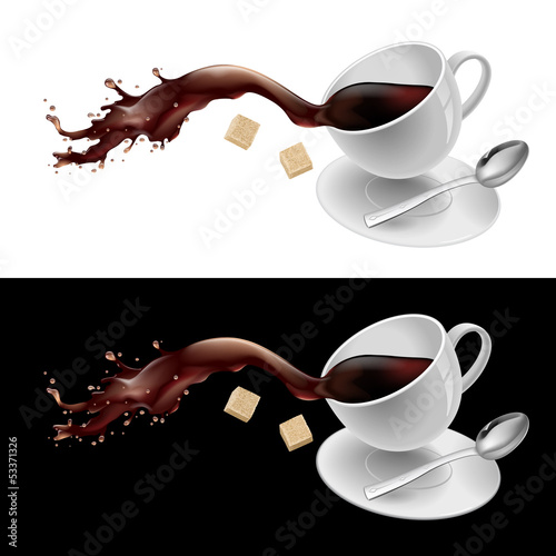 Vector: Coffee in white mug Coffee in white mug