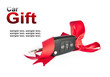 Gift key concept with red Bow and space for text