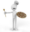 Cocinero con pizza