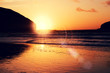 sun flare sunset beach