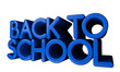 3D, glossy "Back to school" text