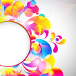 Card background. Abstract bright color drops and clean place.