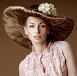 magnificent woman in a hat