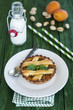 Apricot pie with pistachio