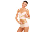 Happy woman with measure tape