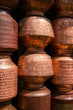 Copper cooking pots at the market in India