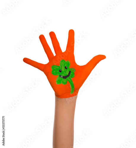Photo: kleeblatt auf hand kleeblatt auf hand