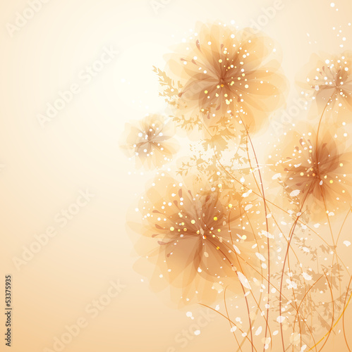 Vector: Vector background with pastel flowers Vector background with pastel flowers