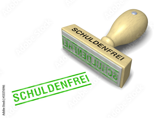 Illustration: Stempel SCHULDENFREI Stempel SCHULDENFREI