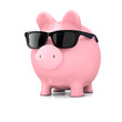 Illustration: Sparschwein mit Sonnenbrille - Urlaubsgeld Sparschwein mit Sonnenbrille - Urlaubsgeld