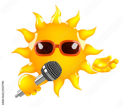 Illustration: Sunshine sings some cheerful songs Sunshine sings some cheerful songs