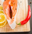 Salmon with lemon and pepper
