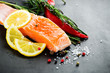 Fresh salmon with spices