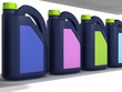 Jerrycans with car engine oil - isolated