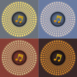 Vector: music note on four diffrent retro style music note on four diffrent retro style