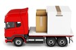 3d truck with packages delivery