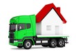 3d truck with house delivery