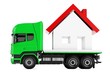 3d truck with house delivery