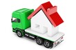 3d truck with house delivery