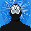 Vector: man silhouette with brain man silhouette with brain