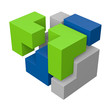 Illustration: Modulares System: 3D-Illustration Modulares System: 3D-Illustration