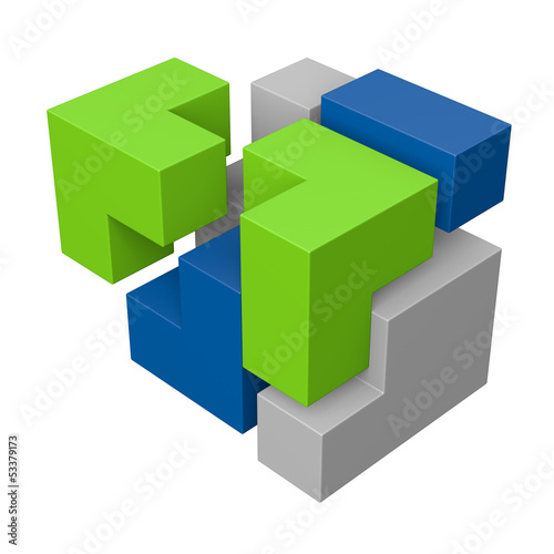Illustration: Modulares System: 3D-Illustration Modulares System: 3D-Illustration
