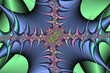 Fractal - cross of metal colorful thorns.