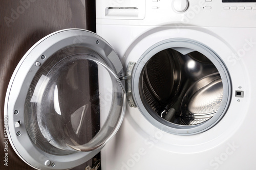 Photo: Empty washing machine at home Empty washing machine at home