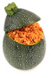 Une courgette ronde farcie au taboulé