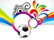 abstract colorful wave background with football