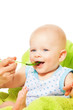Photo: Feeding baby from spoon Feeding baby from spoon