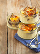 Creme brulee - Brulled figs and honey. Selective focus.