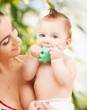 happy mother with adorable baby