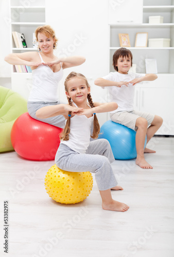 Photo: Gymnastic exercise with the kids Gymnastic exercise with the kids