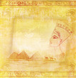 Ilustración: old paper with Egyptian queen old paper with Egyptian queen