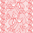 Lace fabric seamless border with abstract flowers.