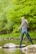 Photo: woman fishing in Sazava river, Czech Republic woman fishing in Sazava river, Czech Republic