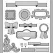 Decorative lace ribbon, bows and ornaments.
