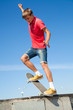jump on a skateboard