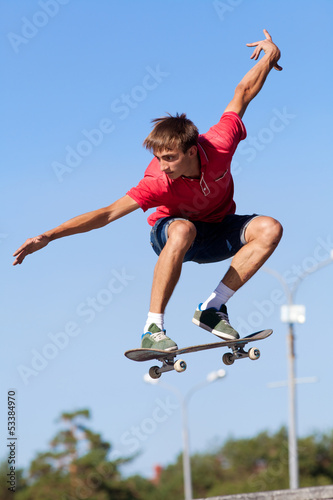 Photo: jump on skateboard jump on skateboard