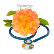 Blue stethoscope with rose