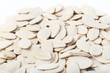 pumpkin seeds on white background