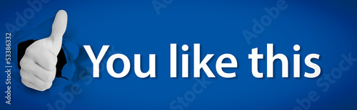 Photo: Social network logo presenting thumb up Social network logo presenting thumb up