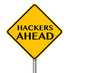 Hackers Ahead traffic sign