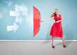 Glamour woman holding an umbrella