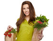 girl holding a bag of food