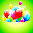 Birthday background with flying balloons and place for text