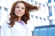 Young happy women or student on the property business background