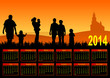 Vector: 2014 calendar with young people 2014 calendar with young people
