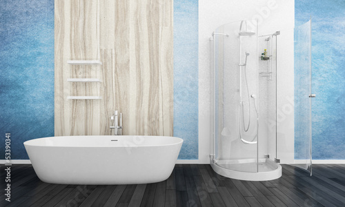 Illustration: Modern bathroom interior Modern bathroom interior